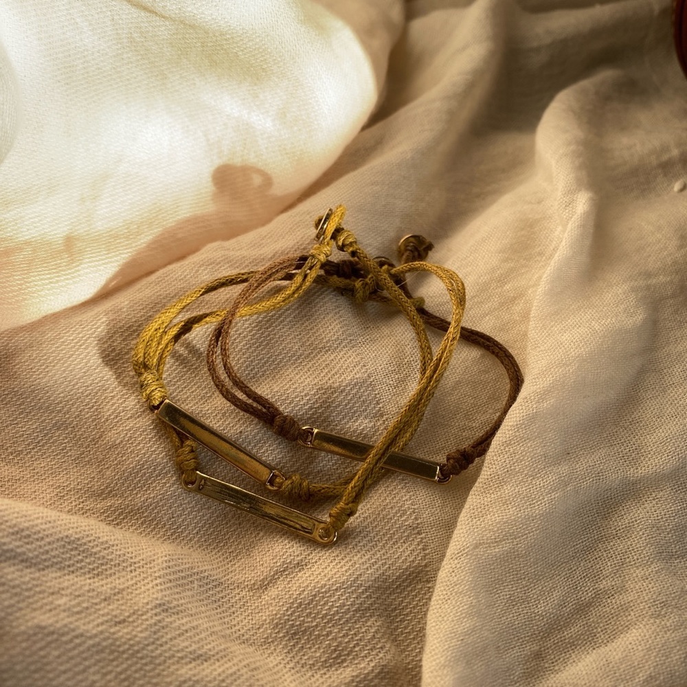 khaki metallic wrap bracelet